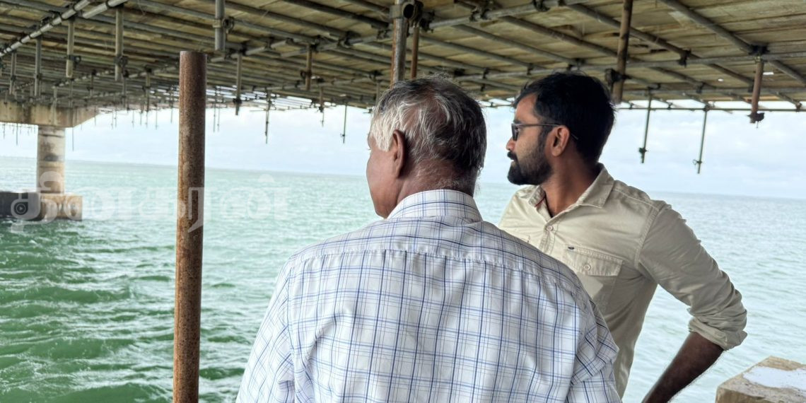 சங்குப்பிட்டி பாலத்தின் வேலைகளை பார்வையிட்ட இளங்குமரன் எம்.பி!