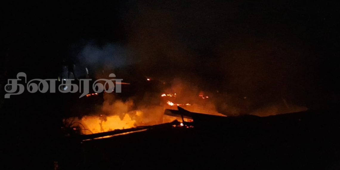 தொடர் குடியிருப்பில் தீ விபத்து.!