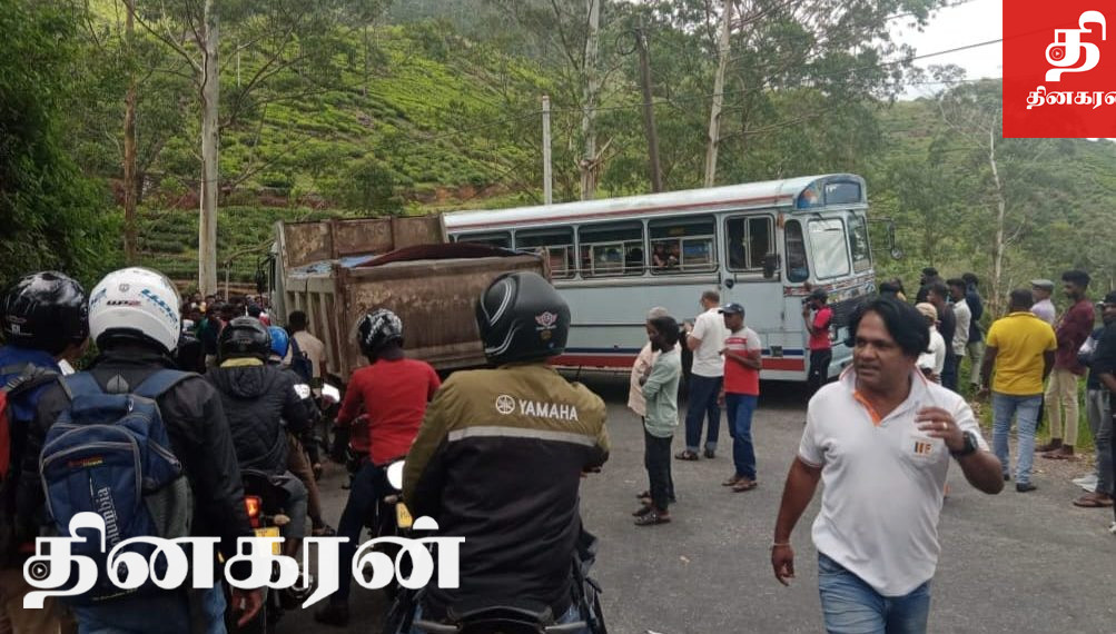 தனியார் பேருந்தும் பார ஊர்தியும் மோதி விபத்து.!
