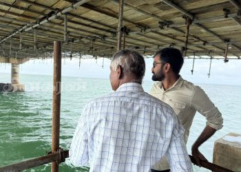 சங்குப்பிட்டி பாலத்தின் வேலைகளை பார்வையிட்ட இளங்குமரன் எம்.பி!