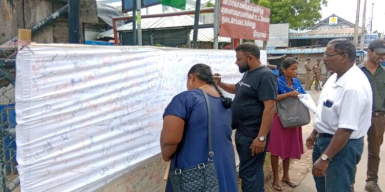 யாழில் முன்னெடுக்கப்பட்ட கையெழுத்து போராட்டம்..!