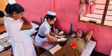 புதுக்குடியிருப்பு பொலிஸ் நிலையத்தில் இடம்பெற்ற குருதிக்கொடை.!