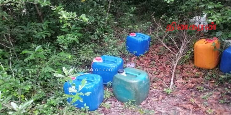 சட்டவிரோத கசிப்பு உற்பத்தி சுற்றிவளைப்பு; சந்தேக நபர் தப்பியோட்டம்.!