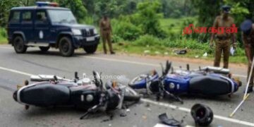 இரு சக்கர வாகனங்கள் மோதி கோர விபத்து.!