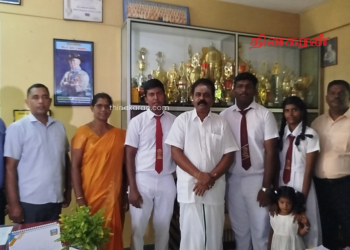 சாதனை மாணவனை நேரில் சென்று பாராட்டிய நாடாளுமன்ற உறுப்பினர் சிறீதரன்.!