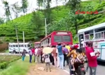 ஹட்டன் பிரதான வீதியில் வாகன விபத்தில் இரண்டு பேருந்துகள்  சேதமடைந்துள்ளன!