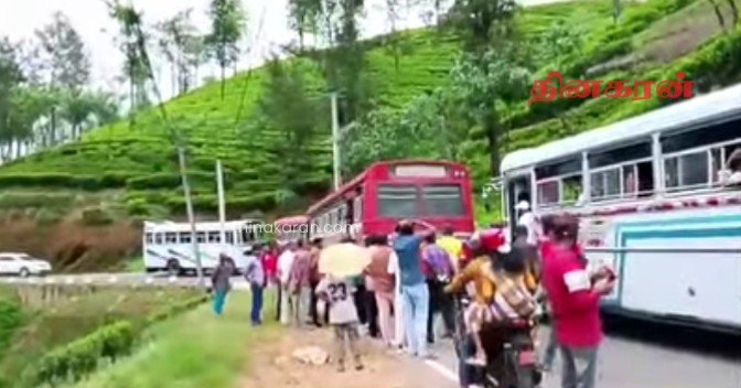 ஹட்டன் பிரதான வீதியில் வாகன விபத்தில் இரண்டு பேருந்துகள் சேதமடைந்துள்ளன!