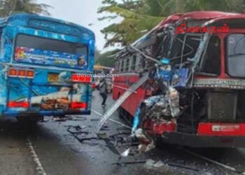 இரண்டு பேருந்துகள் நேருக்கு நேர் மோதி கோர விபத்து.!