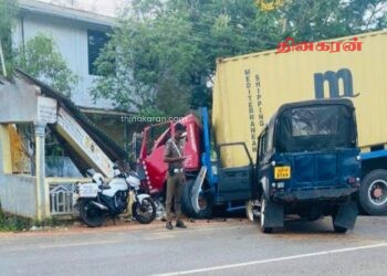 இன்று காலை இடம்பெற்ற கோர விபத்து; தரைமட்டமான பேருந்து தரிப்பிடம்.!