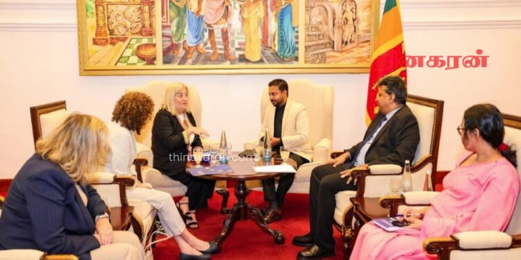 ஐரோப்பிய ஒன்றிய சிறப்புப் பிரதிநிதியுடன் பிரதி அமைச்சர் அருண் ஹேமச்சந்திர சந்திப்பு.!
