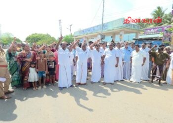 இலங்கை சிறையில் உள்ள பாம்பன் மீனவர்களை விடுதலை செய்யக்கோரி சாலை மறியல் போராட்டம்.!