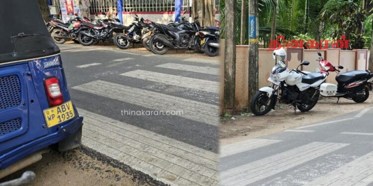 வீதி விதிமுறைகளை மீறிய மானிப்பாய் பொலிஸார்.!