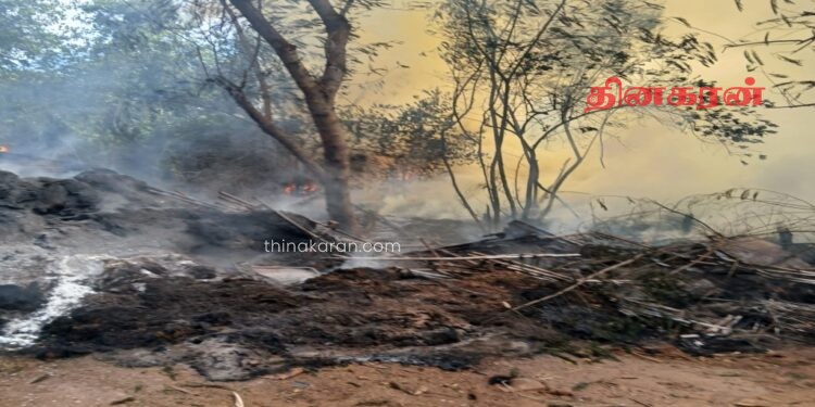 காங்கேசன்துறை சீமெந்து தொழிற்சாலையில் பெரும் தீ விபத்து.!