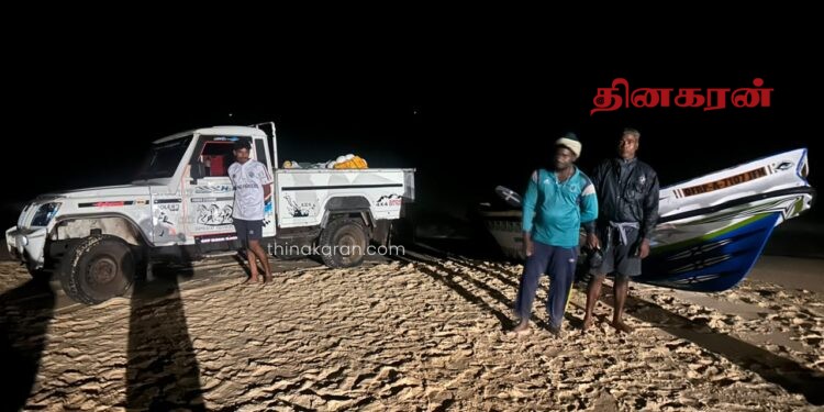 தடைசெய்யப்பட்ட சுருக்கு வலைகளுடன் சிக்கியது பருத்தித்துறை பிரதேச சபை உறுப்பினரின் வாகனம்!