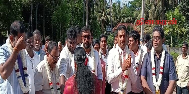 நெல்லினை உலரவிடும் தளம் அமைப்பதற்கான அடிக்கல் நாட்டும் நிகழ்வு.!