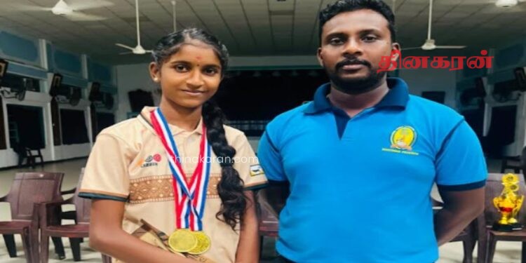 வடமாகாண கரம் போட்டியில் வேலணை மத்தியின் மாணவி விதுர்ஷினி சம்பியன்.!