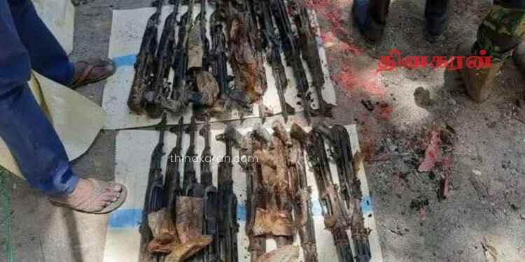 யாழில் பெருமளவான T-56 ரக துப்பாக்கிகள் மற்றும் தோட்டாக்கள் மீட்பு.!