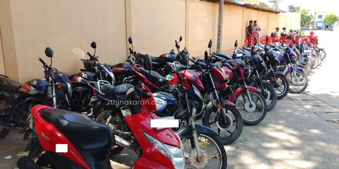 போக்குவரத்து சட்ட விதிகளை மீறியவர்களின் 33 மோட்டார் சைக்கிள்கள் மீட்பு-சாய்ந்தமருது பகுதியில் சம்பவம்