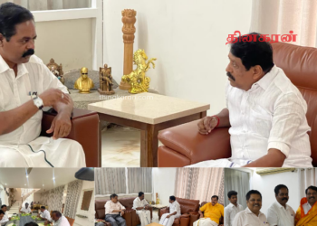 பாரதிய ஜனதா கட்சியின் தமிழ்நாடு மாநிலத் தலைவர் நயினார் நாகேந்திரனை சந்தித்தார் சிறீதரன் எம்.பி!