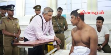 நீர்கொழும்பு சிறைச்சாலை மோதலில் காயமடைந்த அதிகாரிகளை நேரில் சந்தித்த நீதியமைச்சர்.!