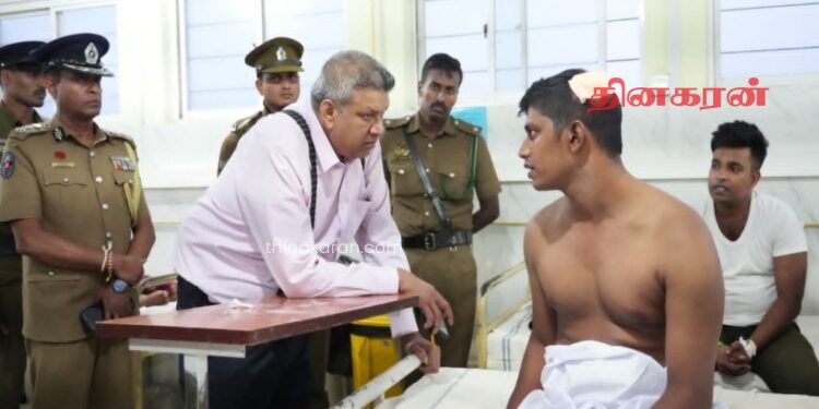 நீர்கொழும்பு சிறைச்சாலை மோதலில் காயமடைந்த அதிகாரிகளை நேரில் சந்தித்த நீதியமைச்சர்.!