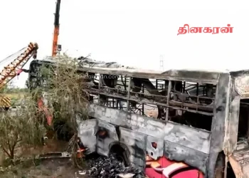 ராஜஸ்தானில் லொறியுடன் மோதி பேருந்து விபத்து – 8 பேர் உடல் கருகி உயிரிழப்பு!